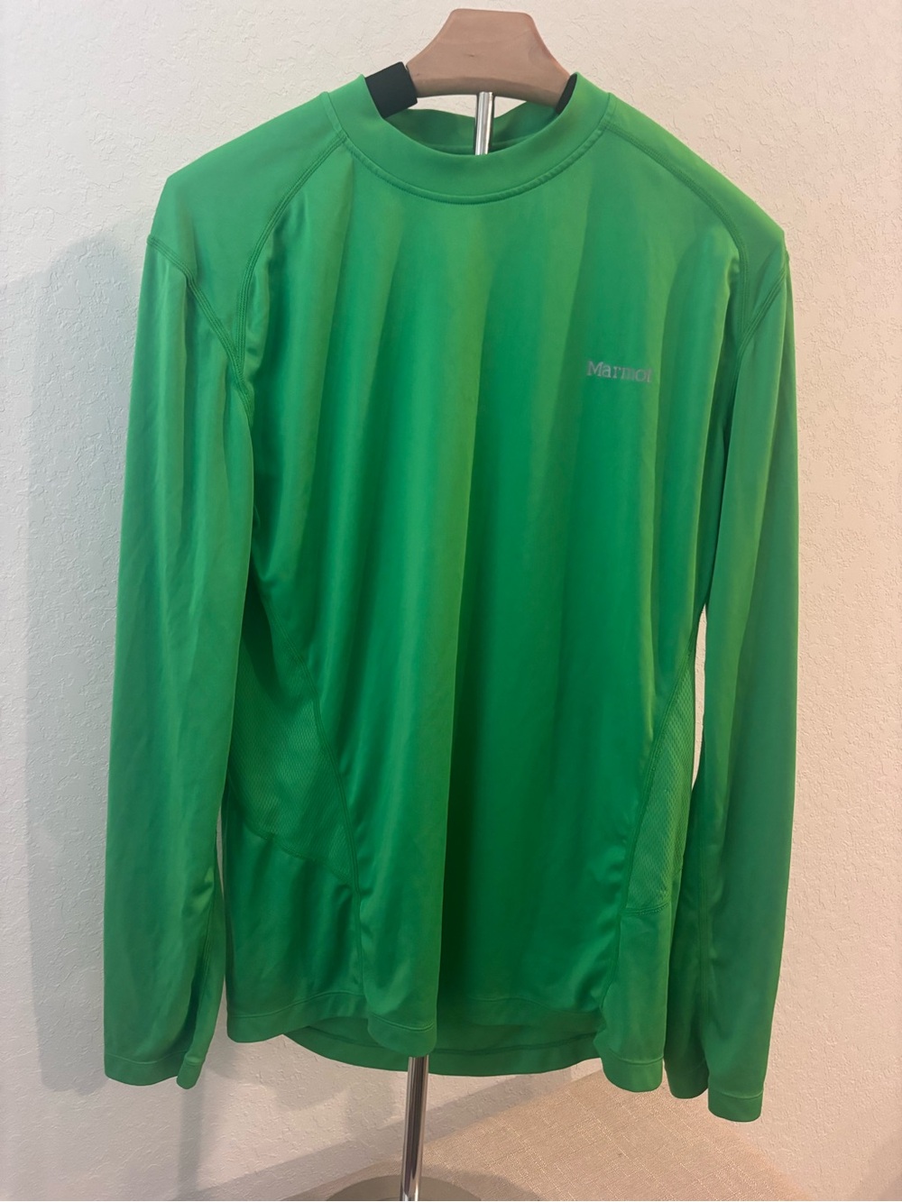 Marmot Windridge Men’s Long Sleeve Shirt M Green UPF 50 Hiking Running Tech